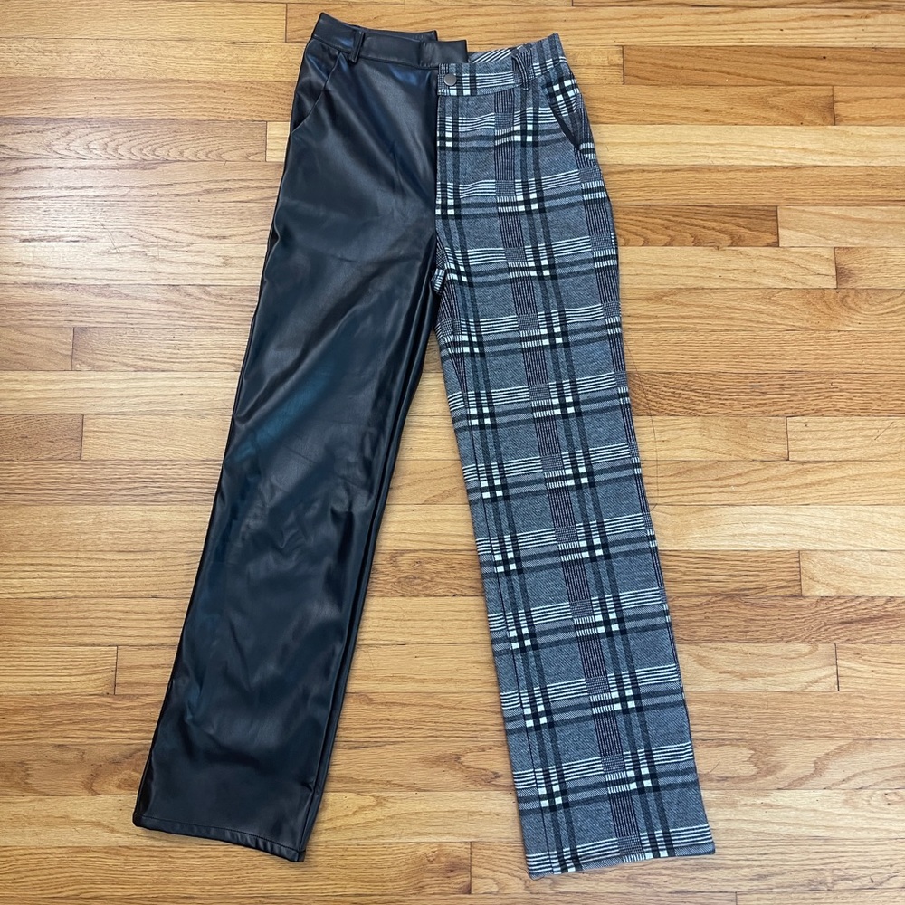 AKIRA Two Tone Pleather Pants